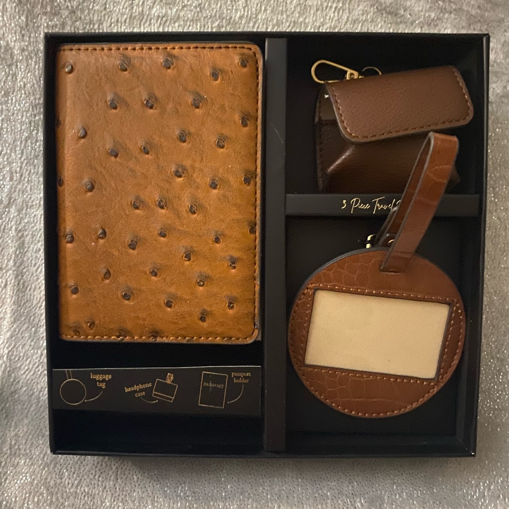 Brown Leather Travel Set
